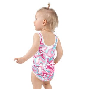 KDPF Braveheart Pink Marble Toddler Swimsuit