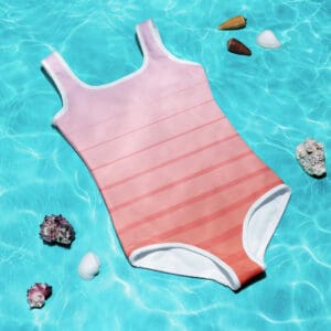 A pink swimsuit floating in the water.