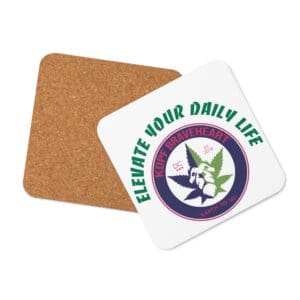 A square coaster with the words elevate your daily life on it.