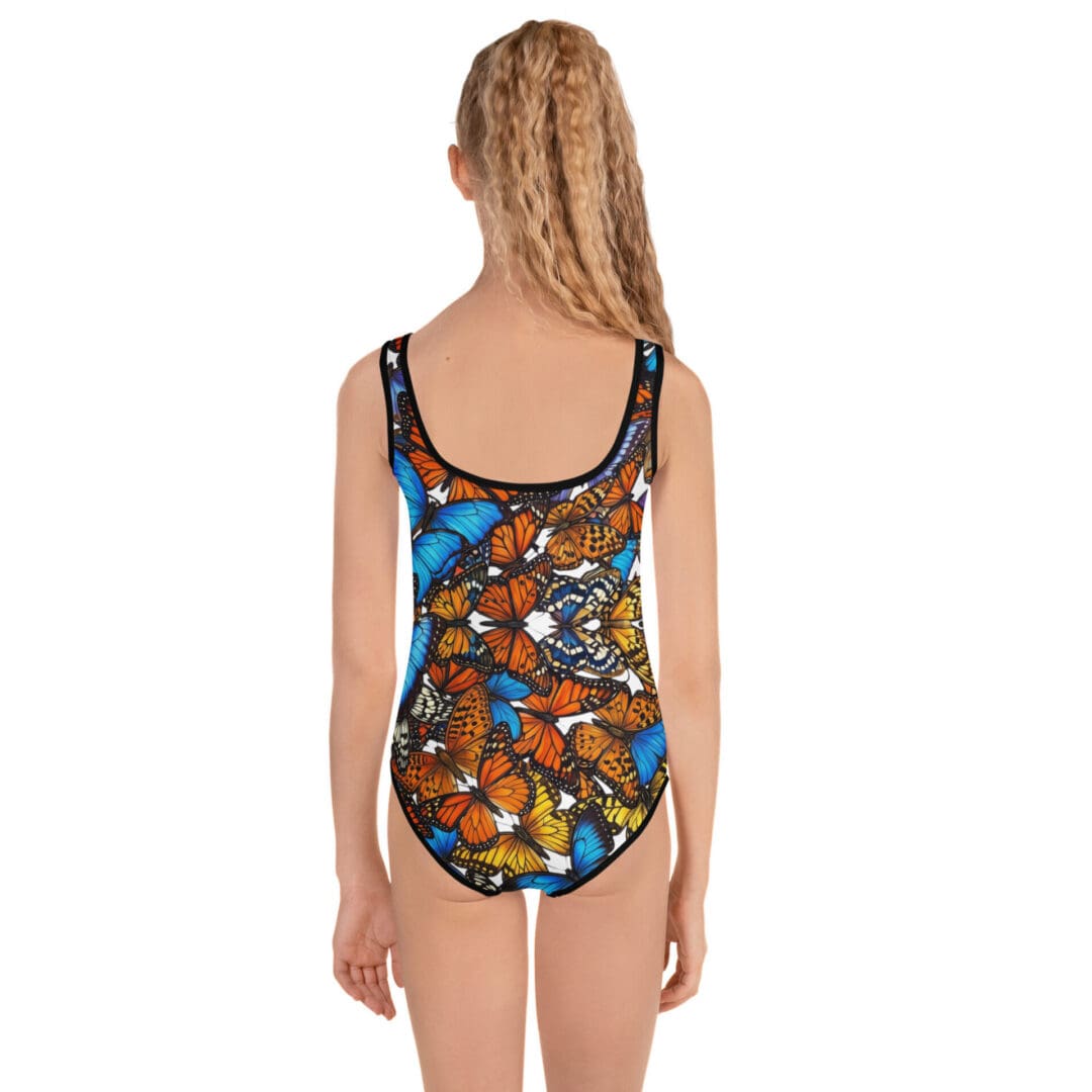 KDPF Braveheart Monarch Meadow Kids One-Piece Swimsuit - Image 6