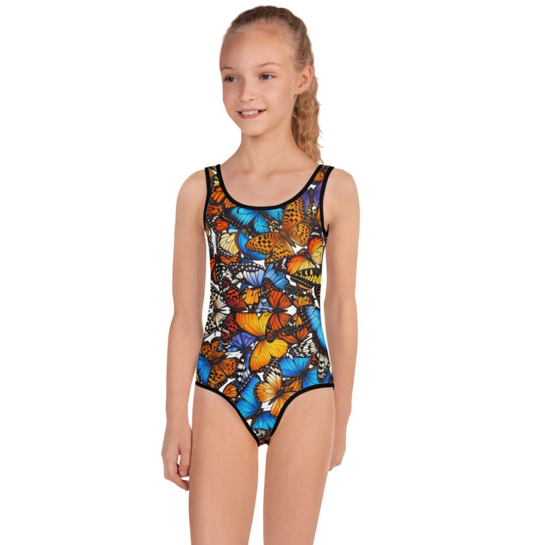 KDPF Braveheart Monarch Meadow Kids One-Piece Swimsuit