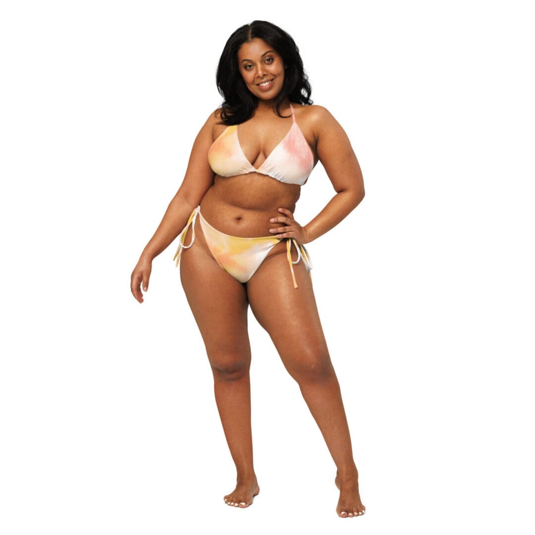 KDPF Braveheart Summer-Peach Recycled String Bikini - Image 4