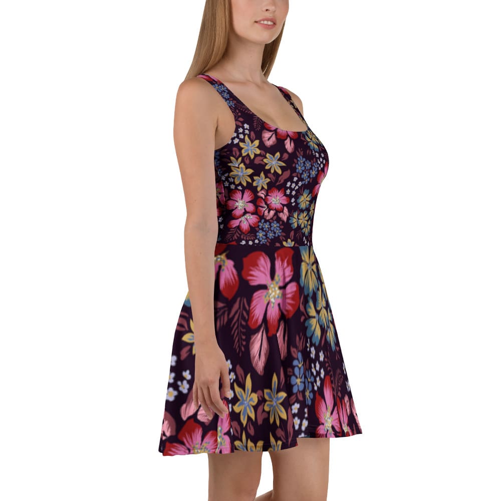 KDPF Braveheart Pink Floral Skater Dress - Image 4