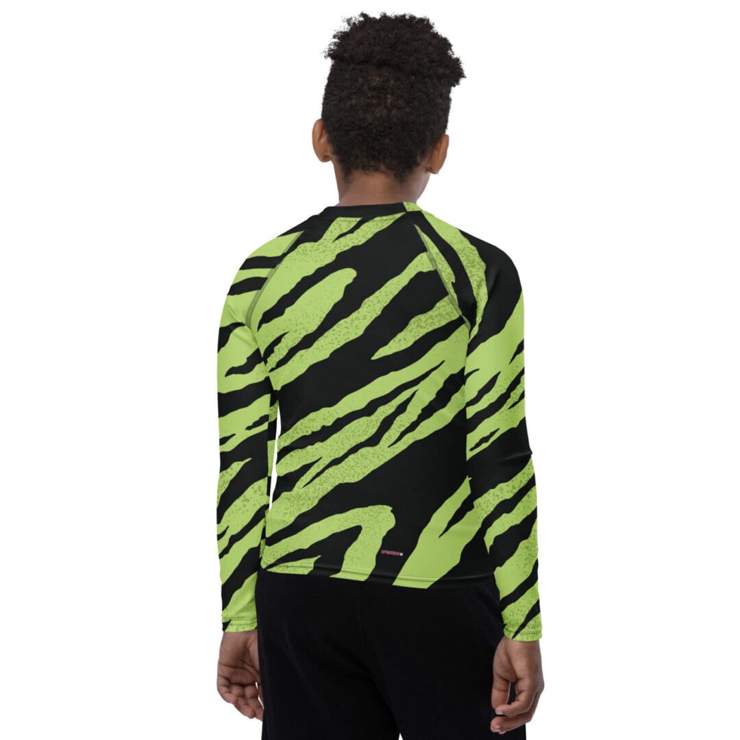 KDPF Braveheart Green Tiger Youth Rash Guard - Image 3