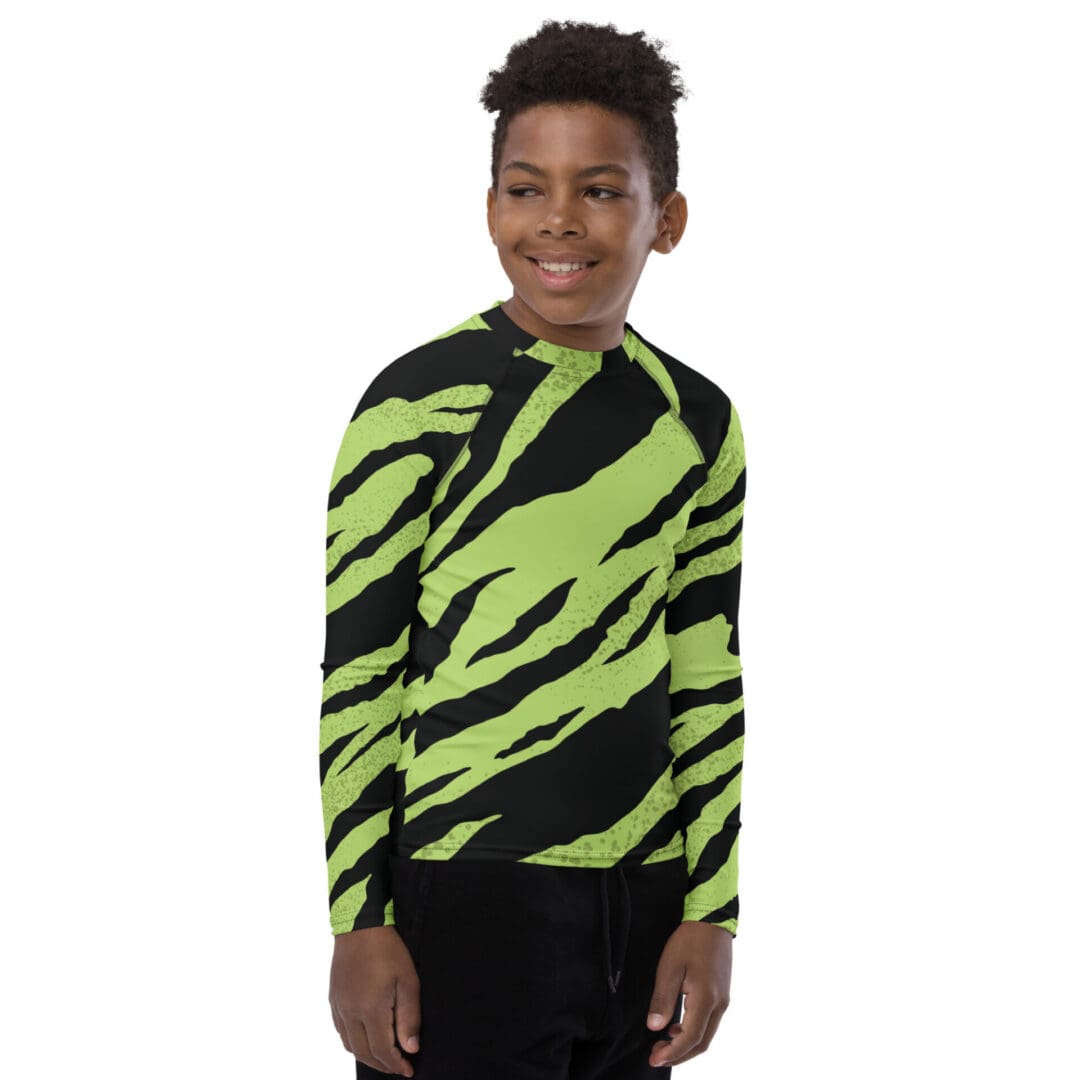KDPF Braveheart Green Tiger Youth Rash Guard - Image 5