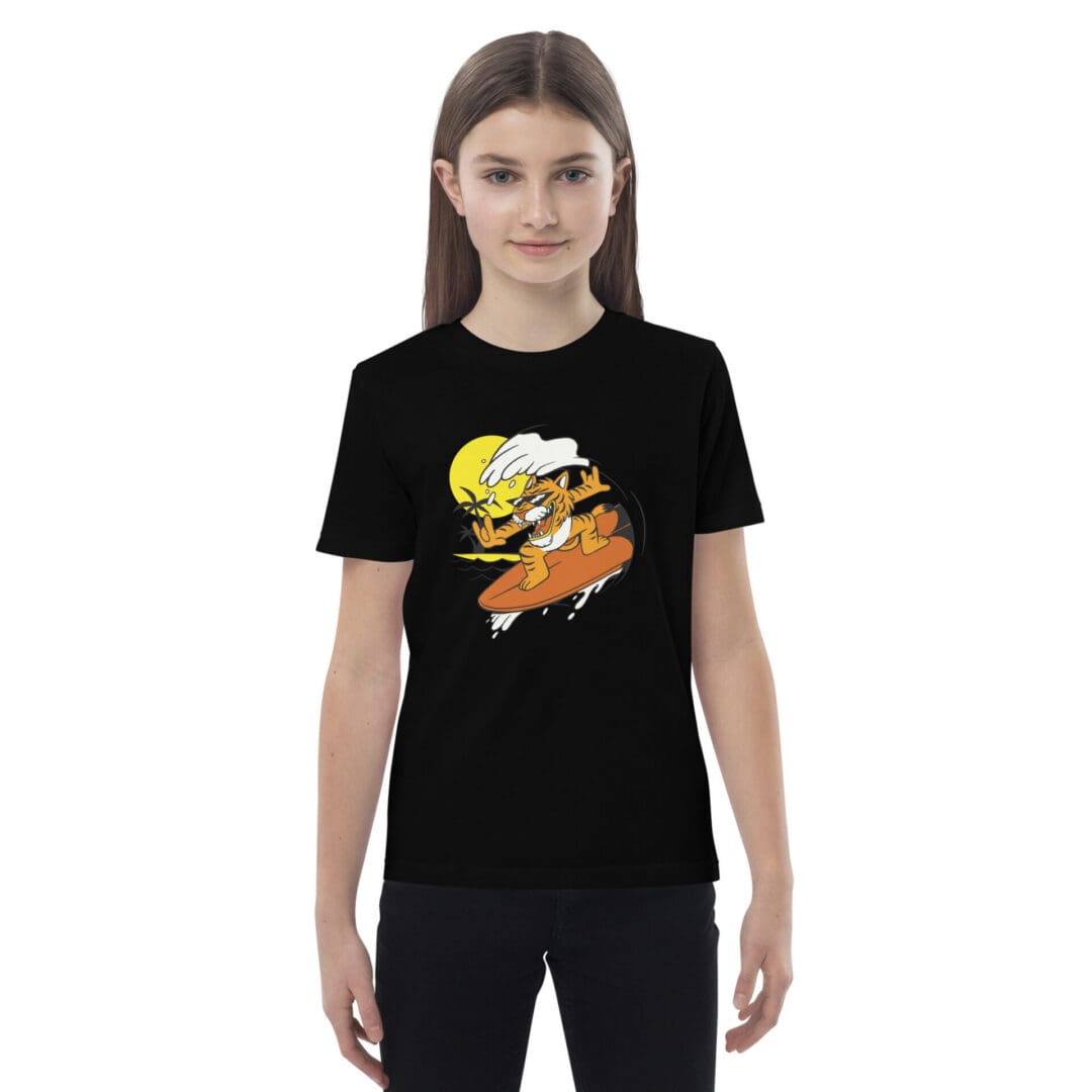 KDPF Braveheart Kids Surfing Tiger T-shirt - Image 7