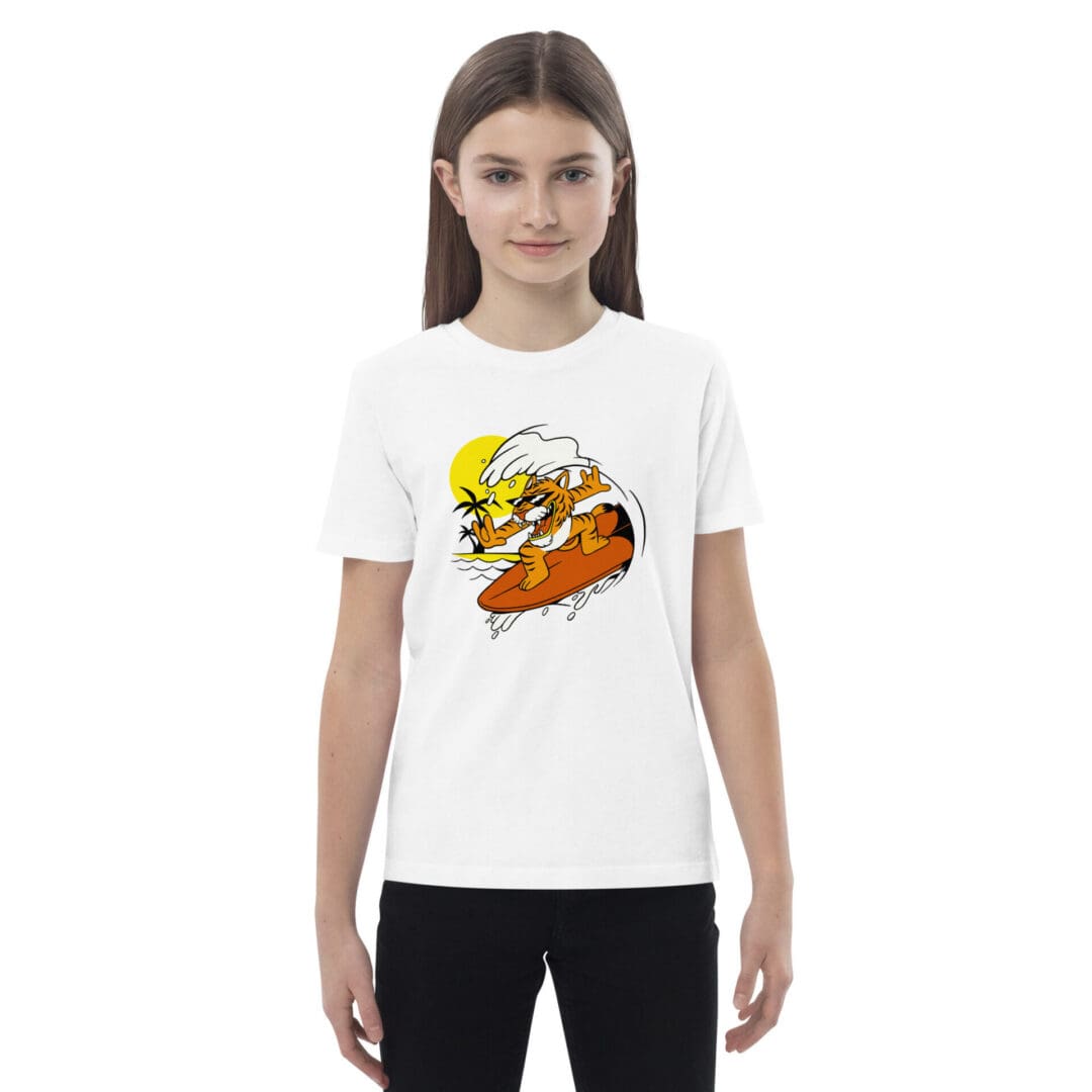 KDPF Braveheart Kids Surfing Tiger T-shirt - Image 15