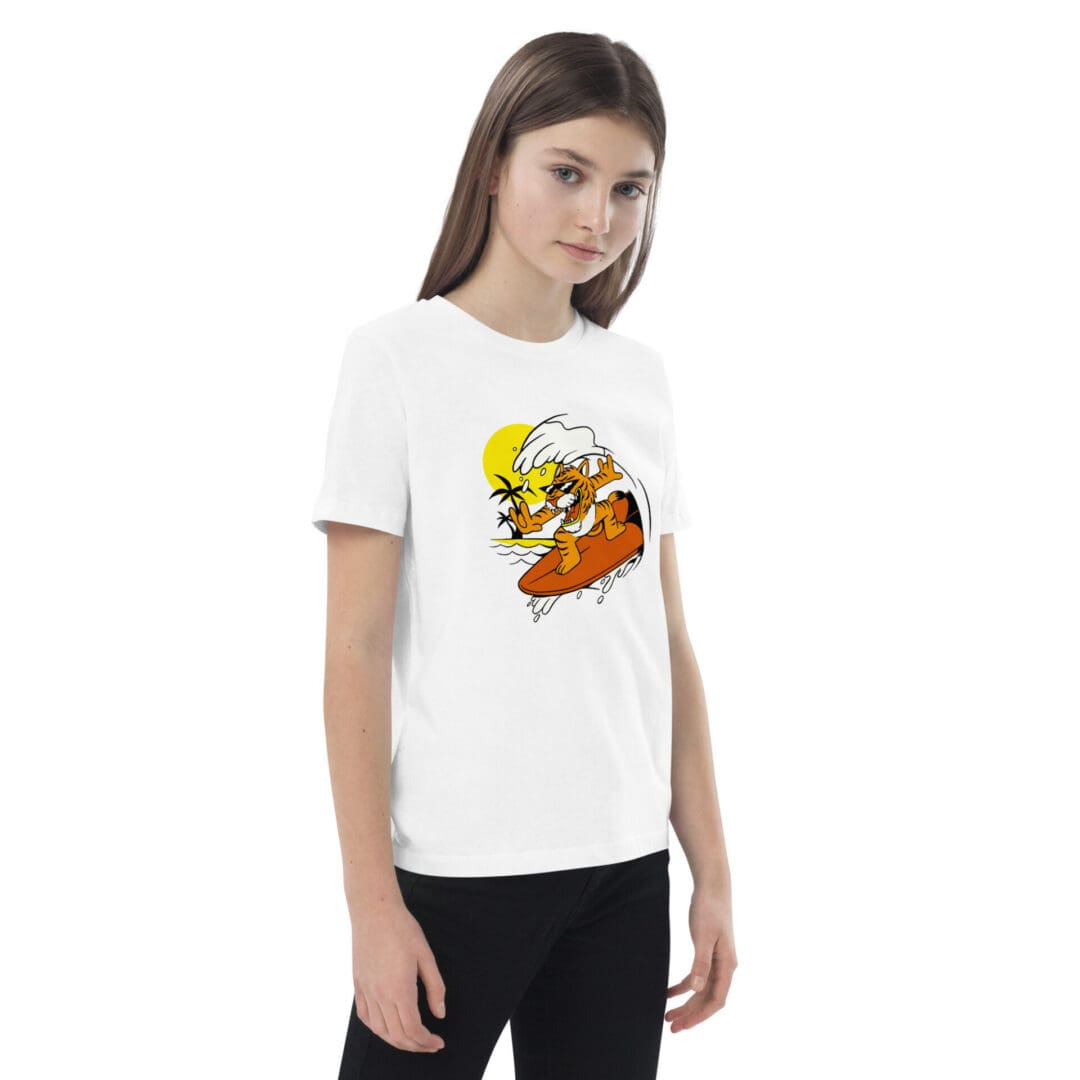 KDPF Braveheart Kids Surfing Tiger T-shirt - Image 17