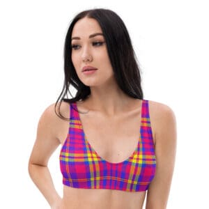 KDPF Braveheart Vibrant Plaid Padded Bikini Top